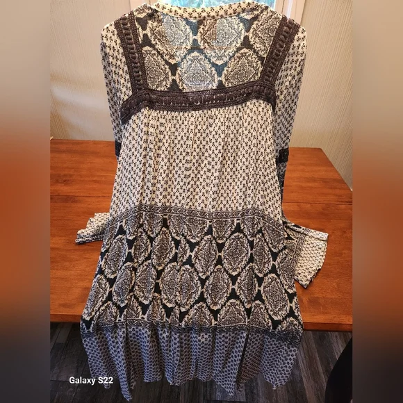 Knox Rose Dress Blue White M Peasant Boho Coastal Resort Cottagecore Festival - Picture 6 of 10